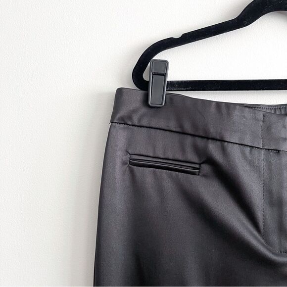 JS Boutique Trousers Black Satin Wide Leg Formal Party Women's 8 Petite - Picture 3 of 10